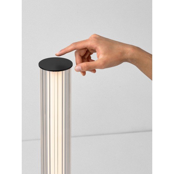 Matinės juodos spalvos iš aliuminio pastatomas šviestuvas LED su pritemdymo funkcija (aukštis 130 cm) su stiklo gaubtu Glovia – Nova Luce-image-1