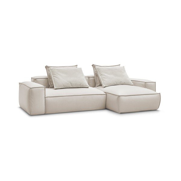 Iš dirbtinės odos kampinė sofa smėlio spalvos (kintama) Boheme – Bobochic Paris-image-3