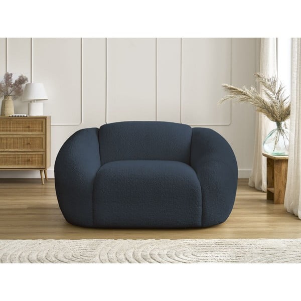 Iš boucle krėslas tamsiai mėlynos spalvos Tina – Bobochic Paris-image-3