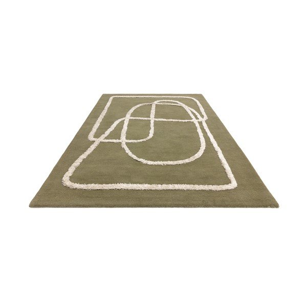 Rankų darbo iš vilnos kilimas žalios spalvos 160x230 cm Matrix – Asiatic Carpets-image-4