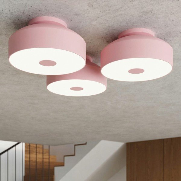 Rožinės spalvos iš plieno lubinis šviestuvas ø 30 cm Omiq – Sollux-image-3