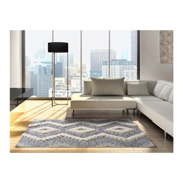 Baltos ir pilkos spalvos kilimas Universal Cheroky Merto, 115 x 170 cm-image-1