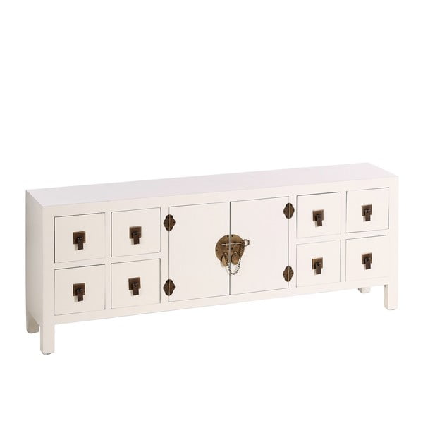 Žema šoninė spintelė baltos spalvos 130x50,5 cm Oriente – Ixia