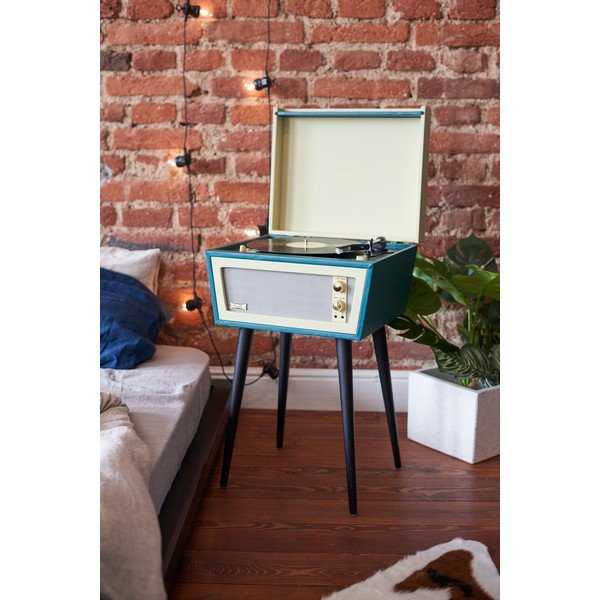 Žalios spalvos patefonas ant kojų Crosley Sterling Green-image-1