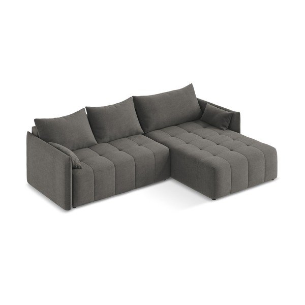 Tamsiai pilkos spalvos sulankstoma/su sandėliavimo vieta kampinė sofa (su dešiniuoju kampu/su gultu) Moku – Makamii-image-3