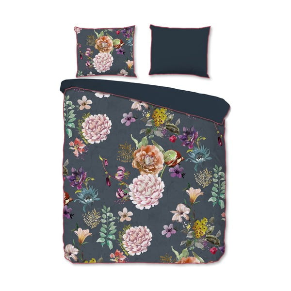 Antracito spalvos iš satino medvilnės dvigulė/itin ilga patalynė 240x220 cm Parma – Descanso