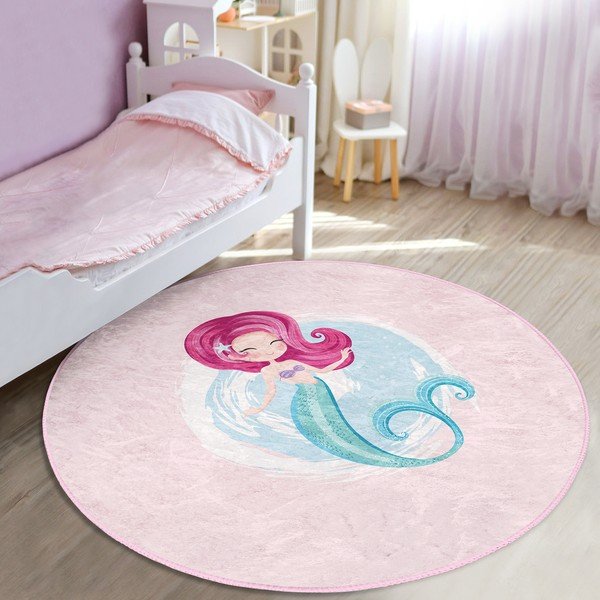 Vaikiškas kilimas rožinės spalvos ø 80 cm Comfort – Mila Home-image-2