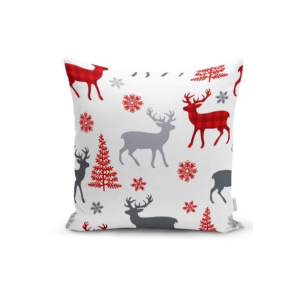 4 kalėdinių pagalvių užvalkalų ir staltiesės rinkinys Minimalist Cushion Covers Red Snowflake-image-1
