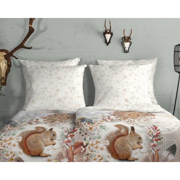 Balta flanelinė patalynė viengulė lovai 140x200 cm - HIP-image-2