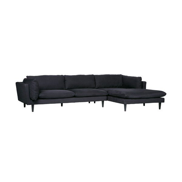 Juoda sofa WOOOD "Rocky", dešinysis kampas-image-2