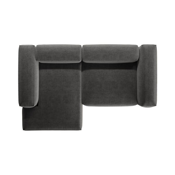 Tamsiai pilkos spalvos kampinė sofa (su kairiuoju kampu/su gultu) Bergamo – Cosmopolitan Design-image-3