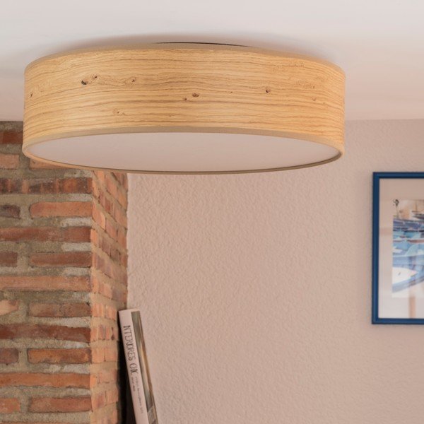 Šviesiai rudas lubinis šviestuvas su natūralaus lukšto atspalviu Sotto Luce Ocho, ⌀ 40 cm-image-2
