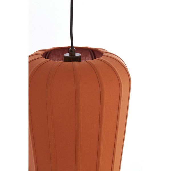 Terakotos spalvos kabantis šviestuvas ø 10 cm su tekstiliniu gaubtu Bibury – Light & Living-image-3