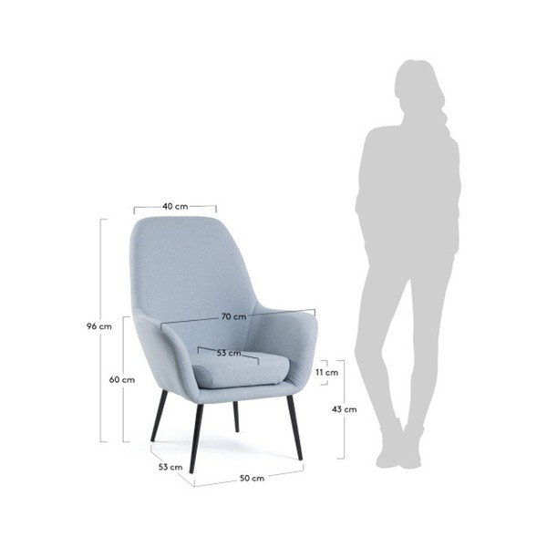 Mėlynas fotelis La Forma Valeria-image-1