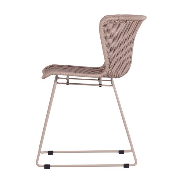 Smėlio spalvos sodo kėdės dirbtinis rotangas 2 vnt. Wings – WOOOD-image-3