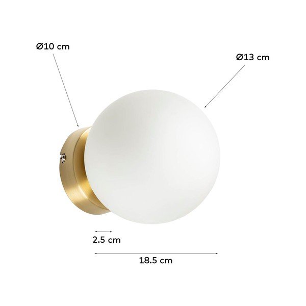 Aukso spalvos sieninis šviestuvas ø 13 cm Mahala - Kave Home-image-3