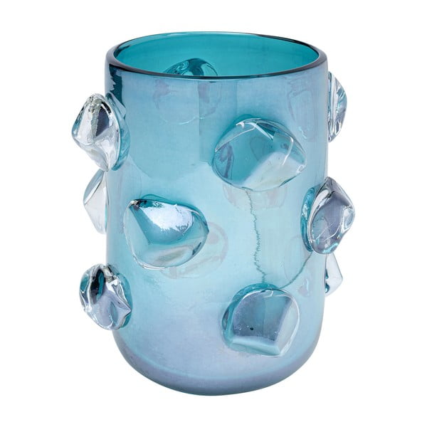 Mėlyno stiklo vaza Kare Design Aquarius, aukštis 23 cm