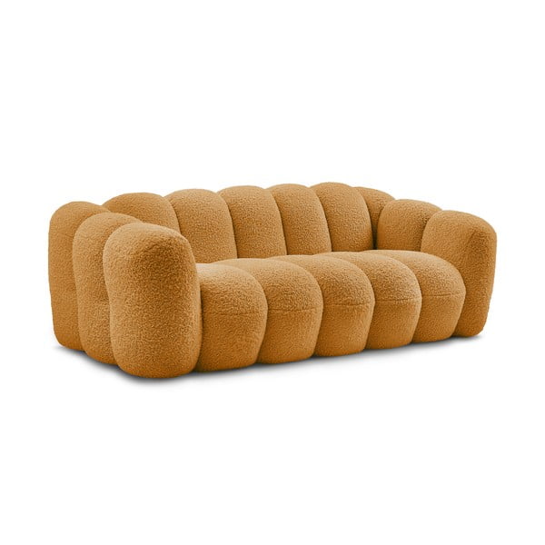 Garstyčių spalvos iš boucle sofa 232 cm Hippolyte – Bobochic Paris-image-3