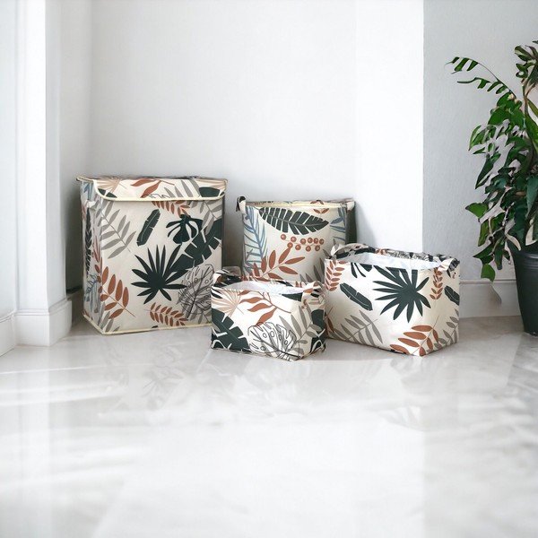 Iš tekstilės krepšiai laikymui 4 vnt. – Mioli Decor-image-1
