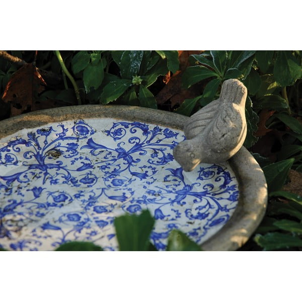 Mėlyna ir balta keraminė paukščių lesyklėlė "Esschert Design-image-1