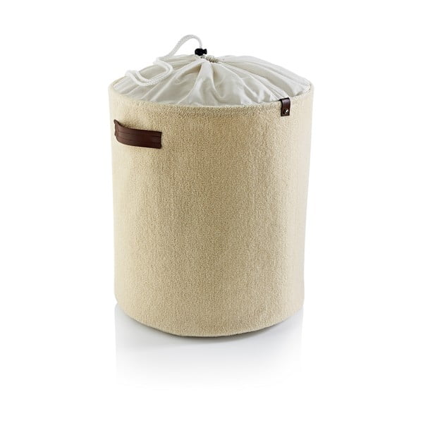 Iš tekstilės skalbinių krepšys smėlio spalvos 49 l – Mioli Decor