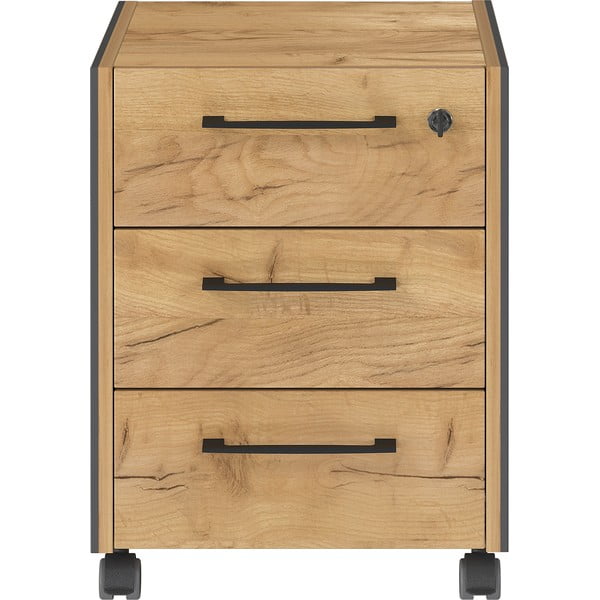 Antracito spalvos/natūralios spalvos spintelė iš ąžuolo 42x54x49 cm Podium – Germania