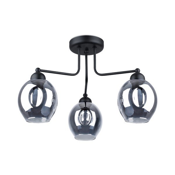 Juodos spalvos lubinis šviestuvas 54x54 cm su stiklo gaubtu Garten – Sollux