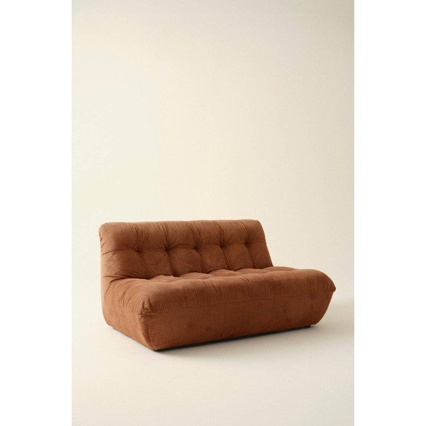 Rudos spalvos sofa iš kordinio velveto 145 cm Kelso – Jotex-image-1