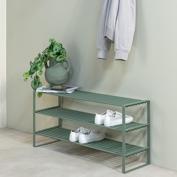 Pilkai žalios spalvos iš metalo spintelė batams 100x48,5x29 cm Rex – Spinder Design-image-3