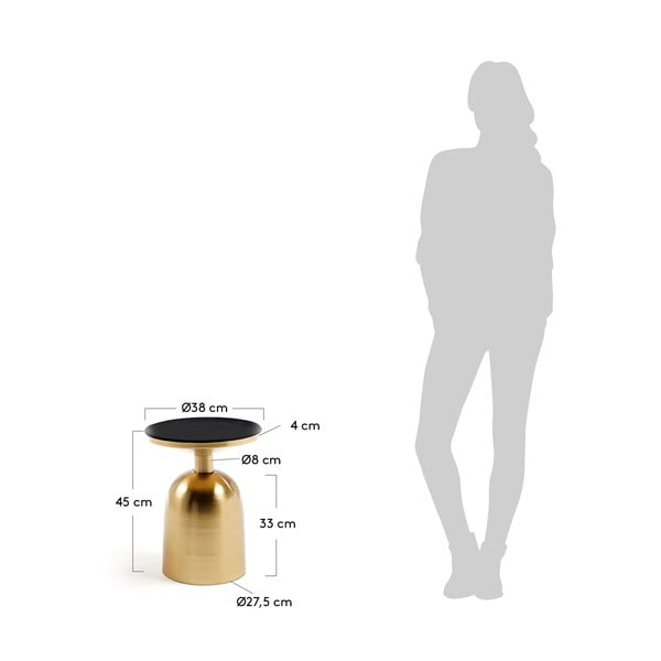 Aukso spalvos šoninis staliukas Kave Home Physic, ø 37 cm-image-4