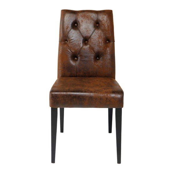 2 rudų valgomojo kėdžių rinkinys su dekoratyviniais elementais Kare Design Casual Buttons Vintage Padded