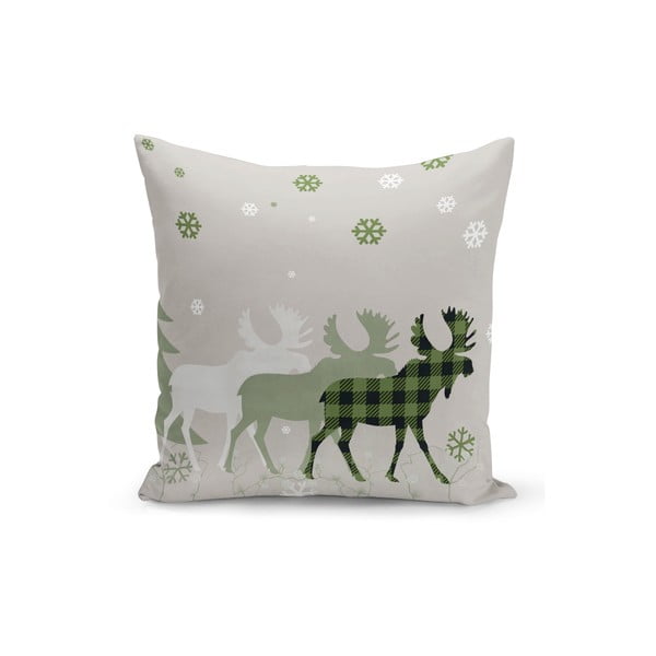 Pilkas kalėdinis dekoratyvinis pagalvės užvalkalas Kate Louise Christmas Noel, 43 x 43 cm