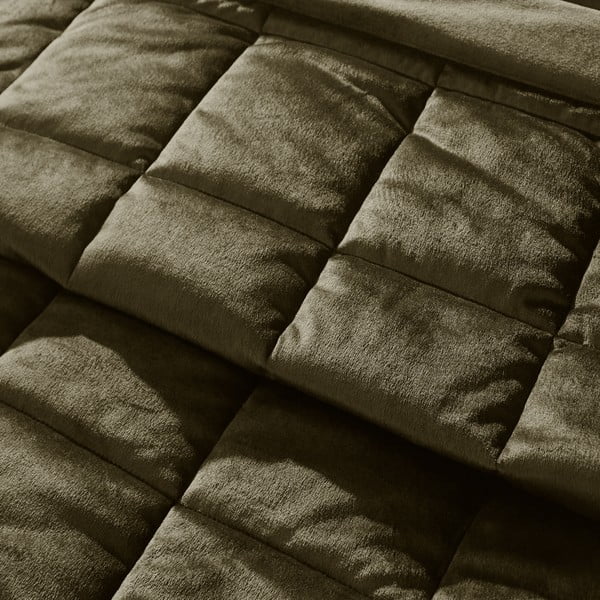 Iš velveto dygsniuota lovatiesė khaki spalvos 220x220 cm Kingsley – Catherine Lansfield-image-1