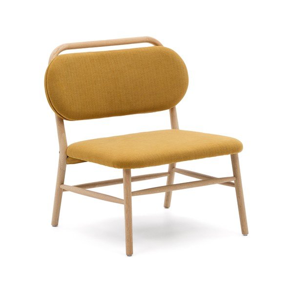 Garstyčių spalvos iš šenilinio audinio krėslas Helda – Kave Home