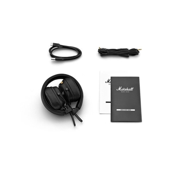 Juodos "Bluetooth" ausinės "Marshall Major IV-image-3