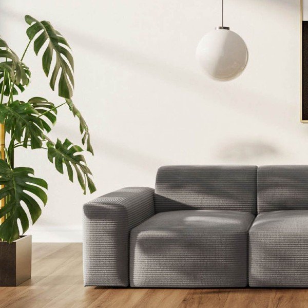 Pilkos spalvos iš kordinio velveto sofa 285 cm Villet – Rodier-image-3