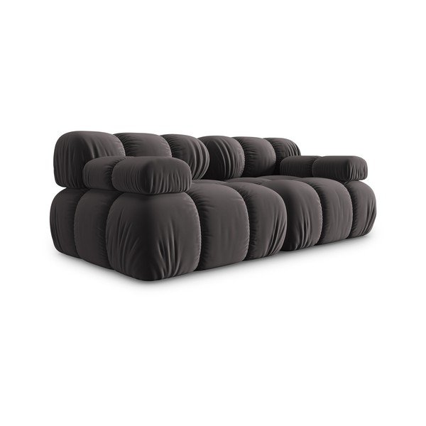 Sofa tamsiai pilkos spalvos iš velveto 188 cm Bellis – Micadoni Home-image-3