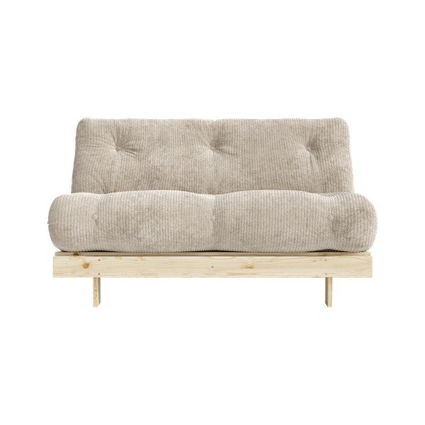 Kreminės spalvos sulankstoma sofa iš kordinio velveto 140 cm Roots – Karup-image-3