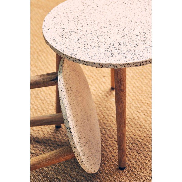 Apvalus kavos staliukas su teraco stalviršiu ø 42 cm Terrazzo - Jardin d'Ulysse-image-1