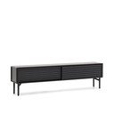 Juodos spalvos TV spintelė iš ąžuolo 200x57x35 cm Lenon – Kave Home