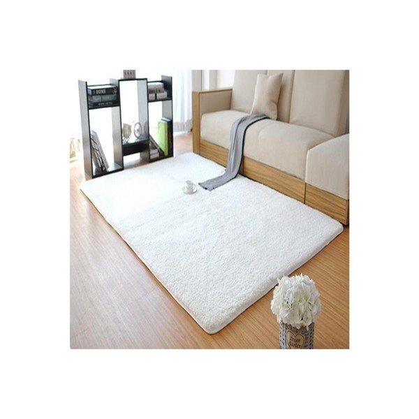 Skalbiamas kilimas baltos spalvos 120x150 cm Pelush White – Mila Home-image-1