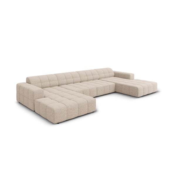 Kampinė sofa smėlio spalvos („U“ formos) Chicago – Cosmopolitan Design-image-3