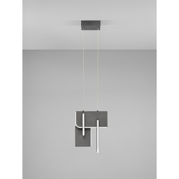 Šviesiai pilkos spalvos iš metalo kabantis šviestuvas LED su pritemdymo funkcija Totem – Nova Luce-image-4