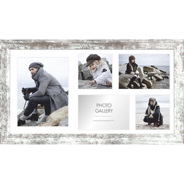 Pilkai baltas rėmelis 5 nuotraukoms Styler Narvik, 51 x 27 cm