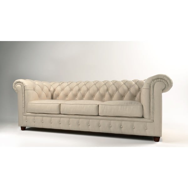 Kreminės spalvos aksominė sofa 230 cm Cambridge - Ropez