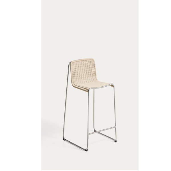 Smėlio spalvos metalinė sodo baro taburetė Tavari – Kave Home-image-4