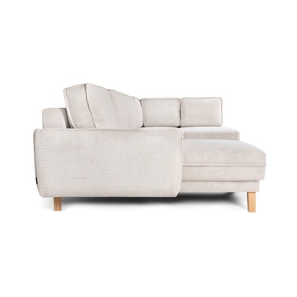 Iš kordinio velveto sulankstoma kampinė sofa smėlio spalvos (su dešiniuoju kampu/„U“ formos) Tori – Bonami Selection-image-3