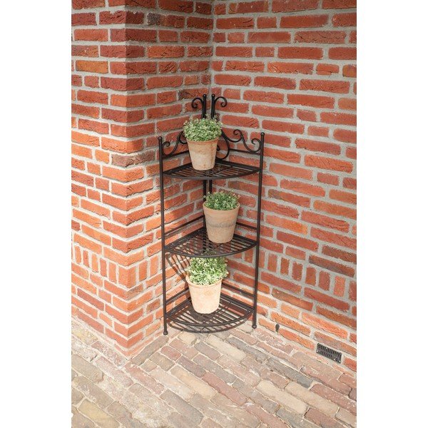 Juodas metalinis kampinis sulankstomas gėlių stovas Esschert Design-image-1