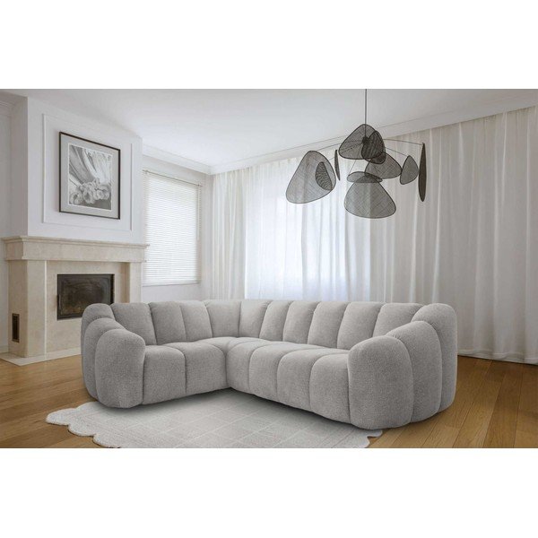 Šviesiai pilkos spalvos kampinė sofa (su kairiuoju kampu/„L“ formos) Shell – Miuform-image-1