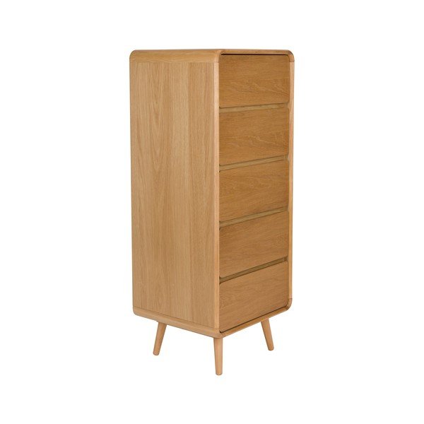 Natūralios spalvos iš uosio masyvo šoninė spintelė 45x112x40 cm Rise – Zuiver-image-1
